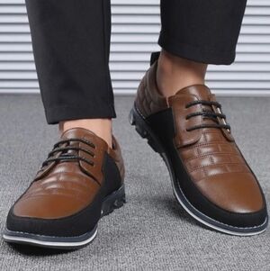 Gatsby Oxford Derby Leather Business Casual Brown Black Men Luxury Size 14 NEW